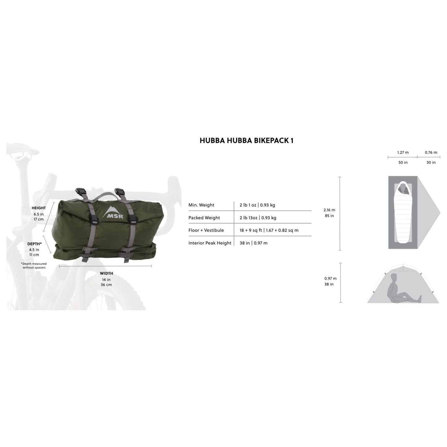 MSR Hubba Hubba Bikepack 1 - 1-Personen Zelt