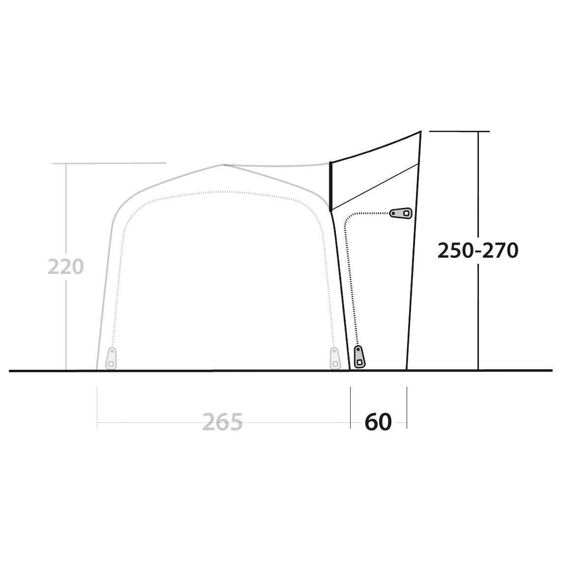 Outwell Tall Connection Crossville 250SA - Zelterweiterung