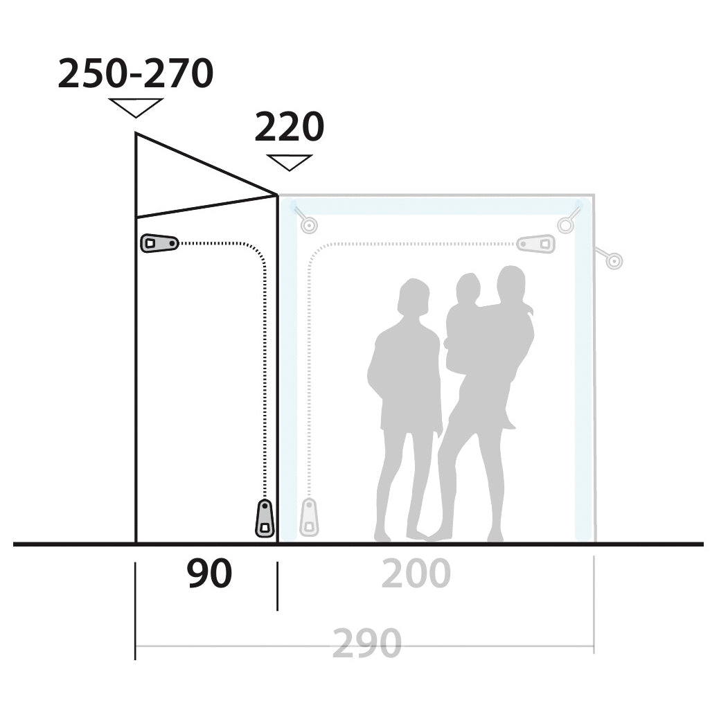 Outwell Tall Connection Parkville 200SA - Zelterweiterung