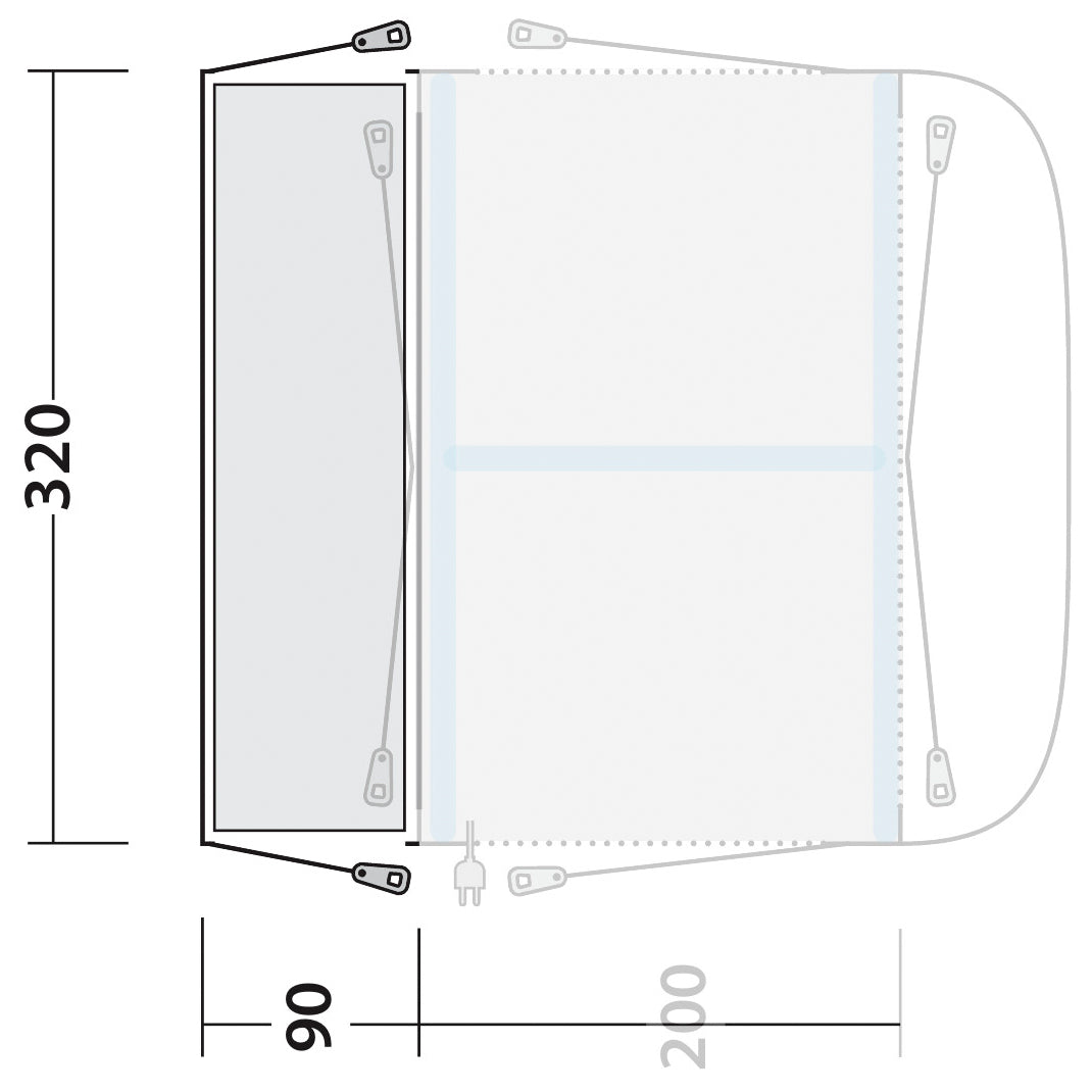Outwell Tall Connection Parkville 200SA - Zelterweiterung