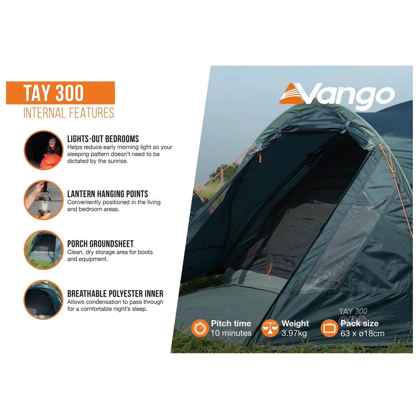 Vango Tay 300 - 3-Personen Zelt