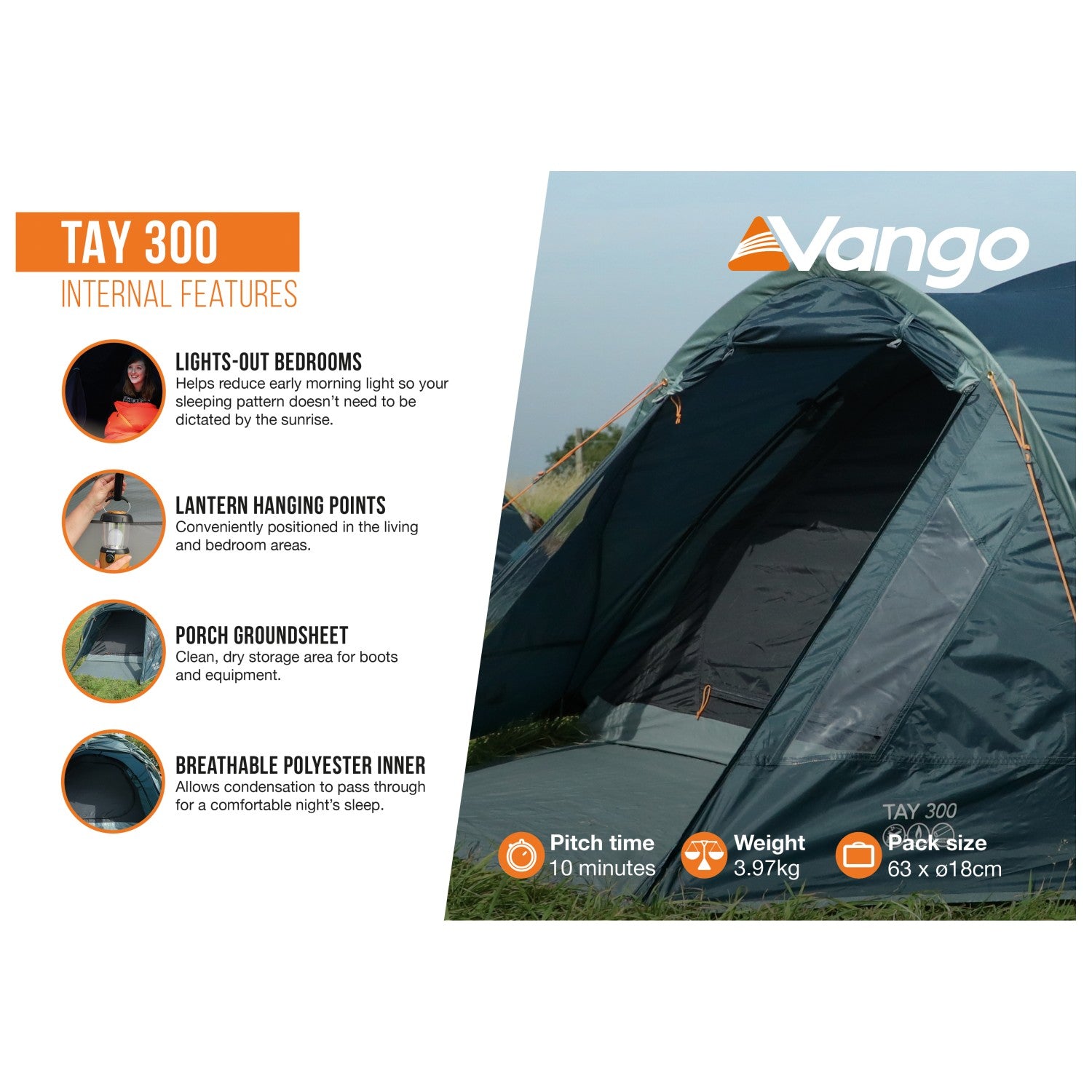 Vango Tay 300 - 3-Personen Zelt